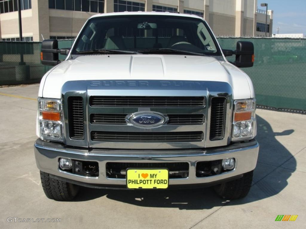 2008 F250 Super Duty Lariat Crew Cab 4x4 - Oxford White / Medium Stone photo #8