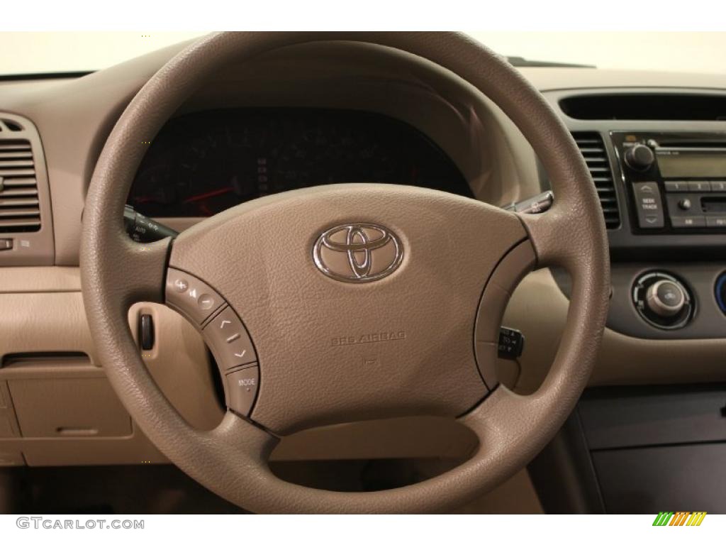 2005 Toyota Camry LE V6 Taupe Steering Wheel Photo #38302311