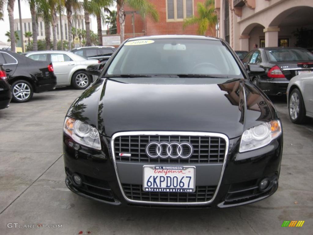 2008 A4 3.2 Quattro S-Line Sedan - Brilliant Black / Black photo #6