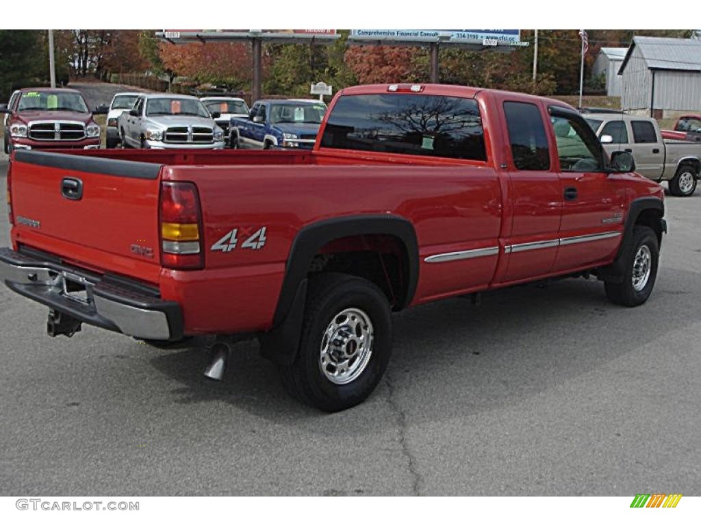 2002 Sierra 2500HD SLE Extended Cab 4x4 - Fire Red / Graphite photo #29