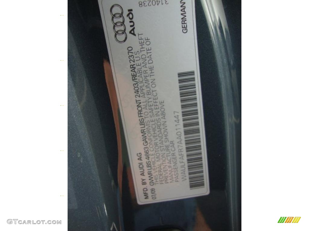 2010 Audi A5 2.0T quattro Coupe Info Tag Photo #38314087