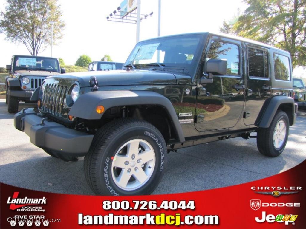 2011 Wrangler Unlimited Sport 4x4 - Natural Green Pearl / Black photo #1