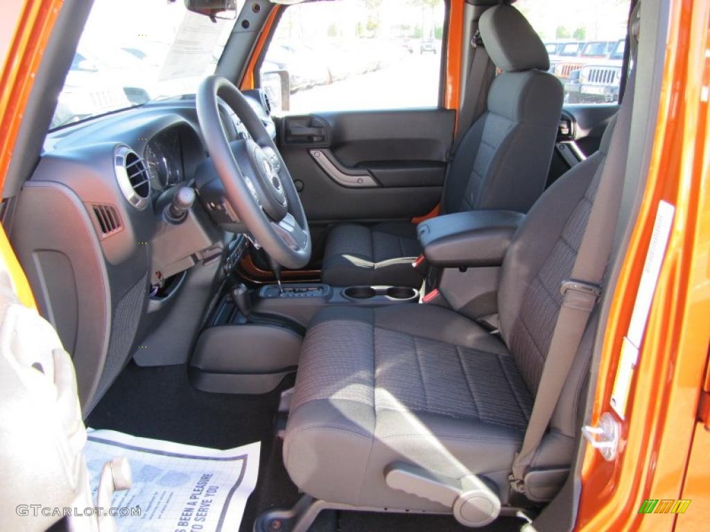 Black Interior 2011 Jeep Wrangler Unlimited Sport 4x4 Photo #38315103