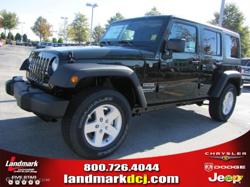 2011 Wrangler Unlimited Sport 4x4 - Natural Green Pearl / Black photo #1