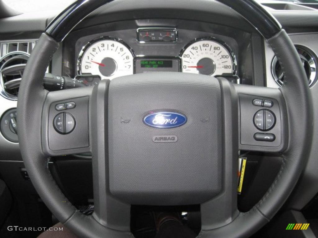 2011 Ford Expedition EL Limited 4x4 Charcoal Black Steering Wheel Photo #38316743
