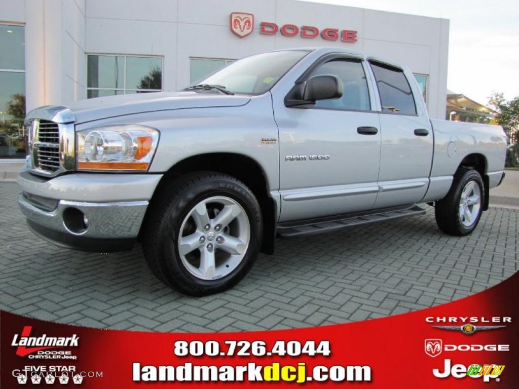 2006 Ram 1500 SLT Quad Cab - Bright Silver Metallic / Medium Slate Gray photo #1