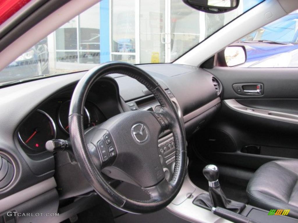 Black Interior 2005 Mazda MAZDA6 s Grand Touring Sedan Photo #38320275