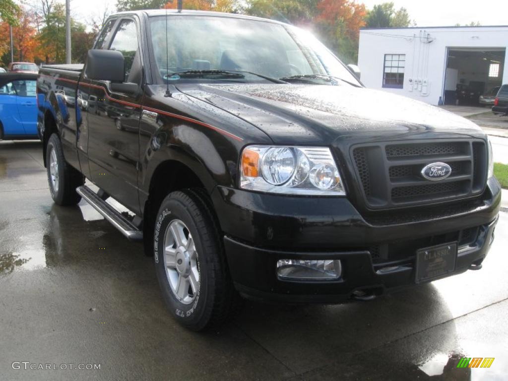 2005 F150 STX Regular Cab 4x4 - Black / Medium Flint Grey photo #3