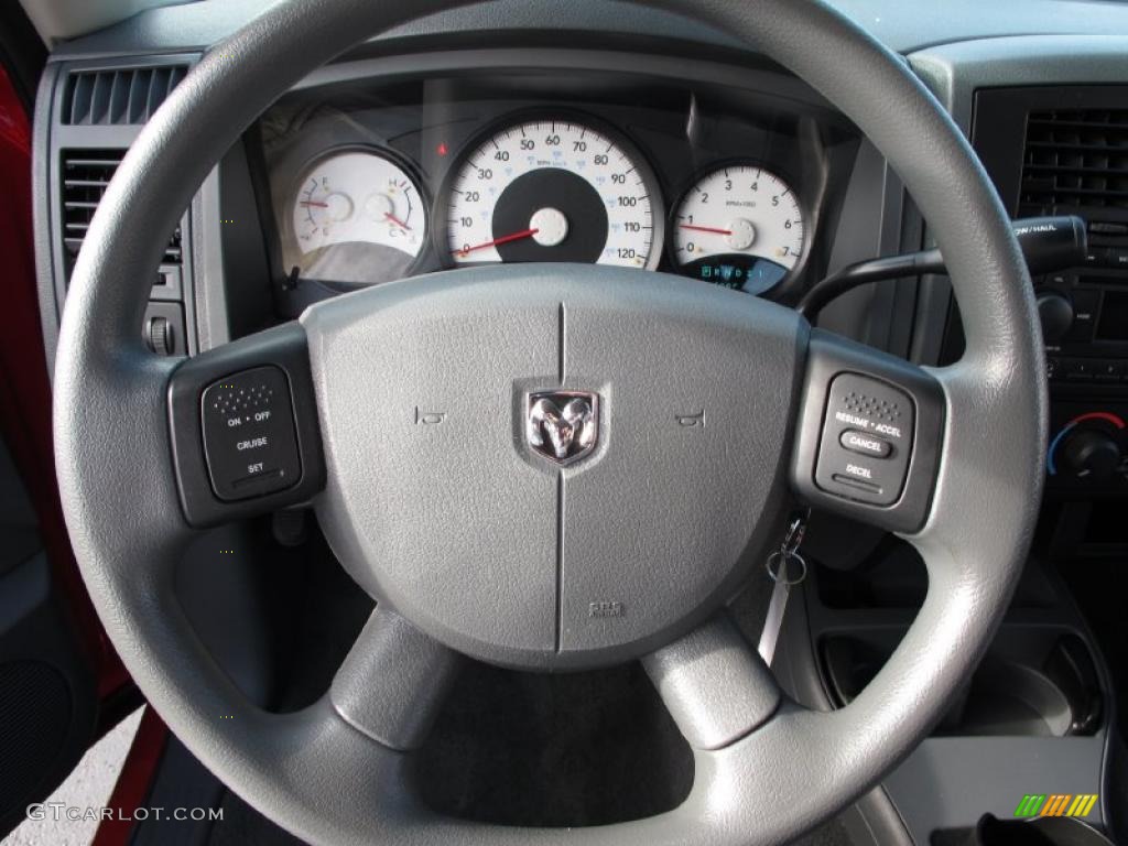 2007 Dodge Dakota SXT Club Cab Medium Slate Gray Steering Wheel Photo #38322099