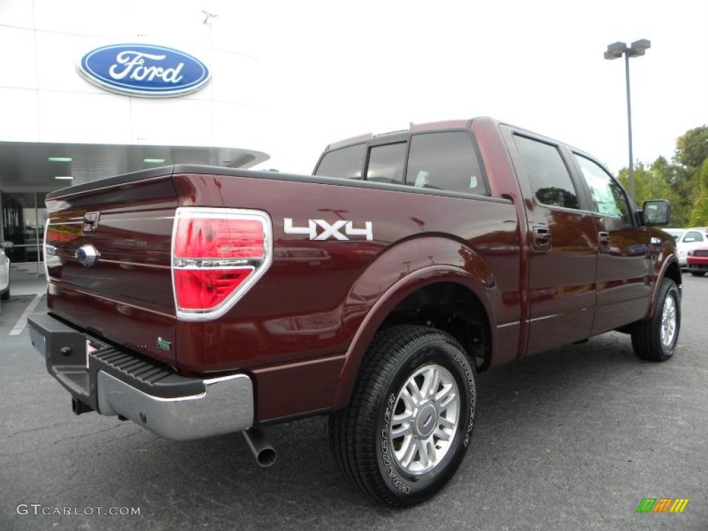 2010 F150 Lariat SuperCrew 4x4 - Royal Red Metallic / Tan photo #3