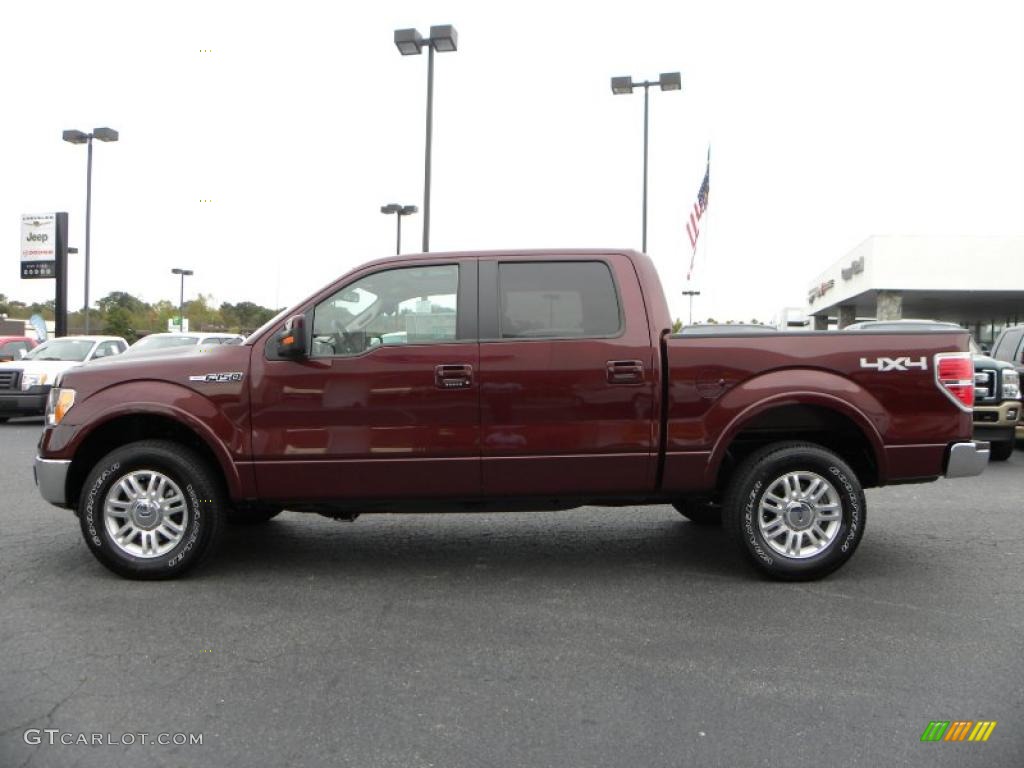 2010 F150 Lariat SuperCrew 4x4 - Royal Red Metallic / Tan photo #5