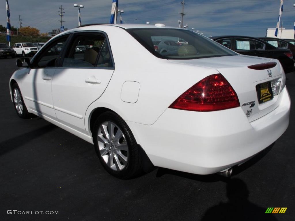 2007 Accord EX-L V6 Sedan - Taffeta White / Ivory photo #2