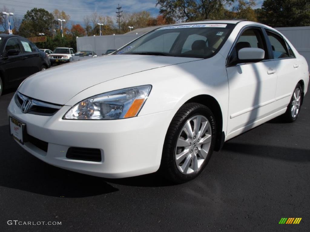 2007 Accord EX-L V6 Sedan - Taffeta White / Ivory photo #3
