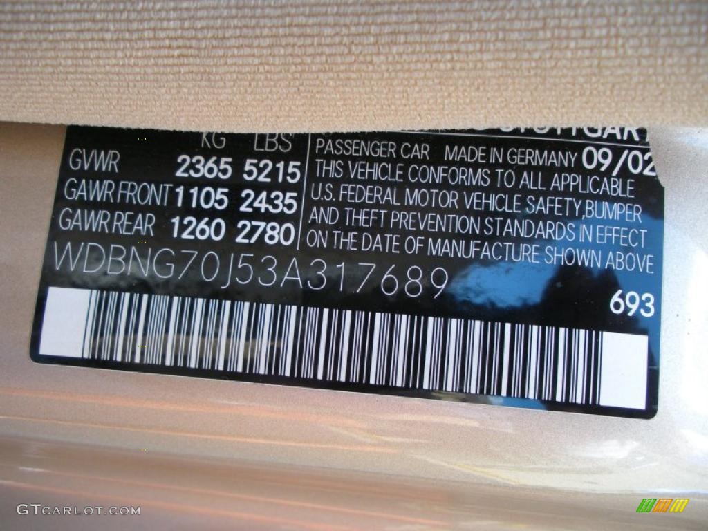 2003 S Color Code 693 for Desert Silver Metallic Photo #38325259