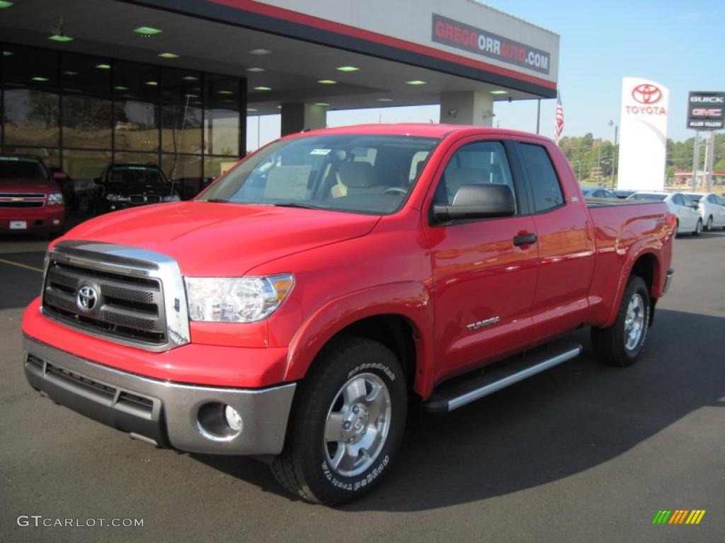 2011 Tundra TRD Double Cab - Radiant Red / Sand Beige photo #1