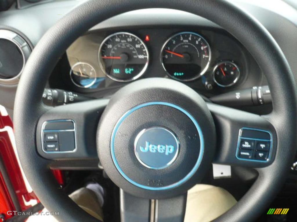 2011 Jeep Wrangler Sport 4x4 Black Steering Wheel Photo #38329763