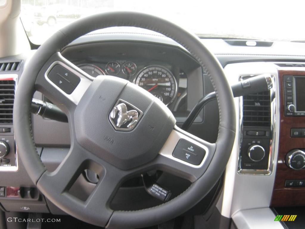 2011 Dodge Ram 3500 HD Laramie Crew Cab 4x4 Dually Dark Slate Gray Steering Wheel Photo #38331223