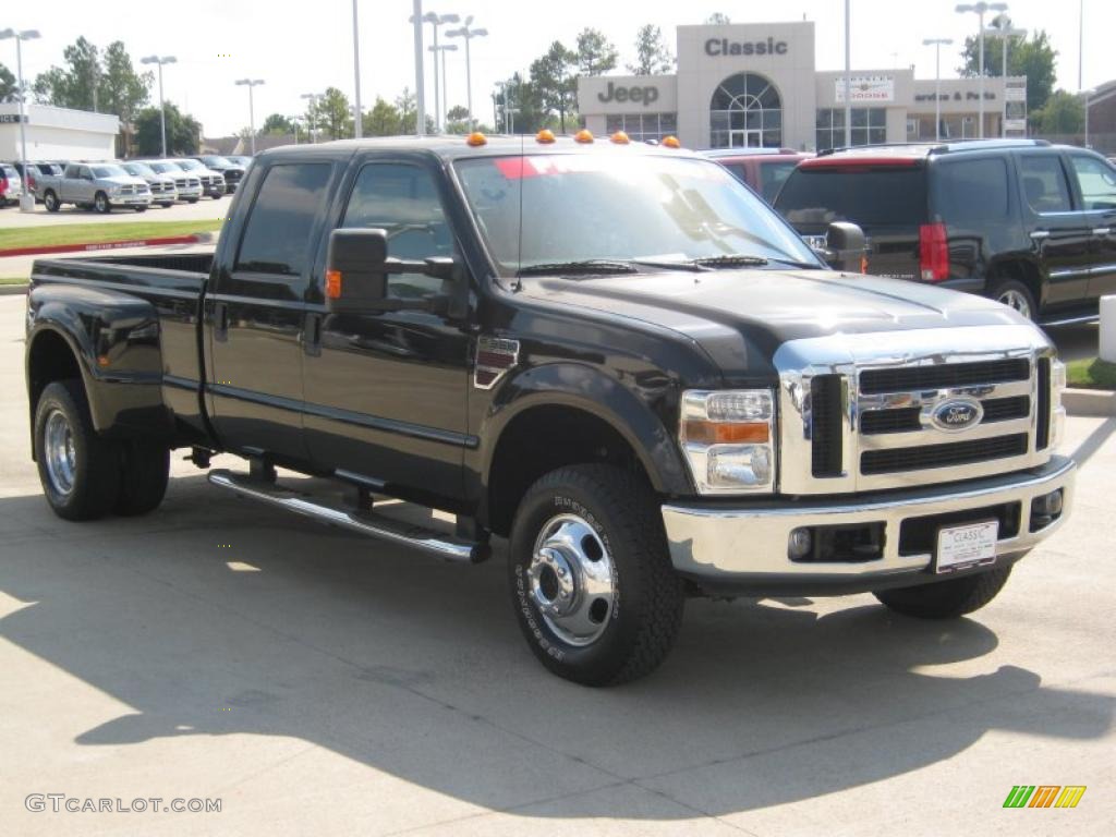 Black 2008 Ford F350 Super Duty Lariat Crew Cab 4x4 Dually Exterior Photo #38334439