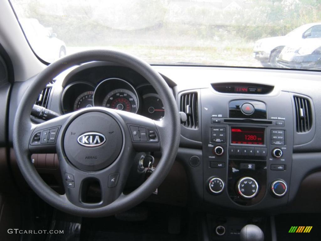 2010 Kia Forte EX Coffee Dashboard Photo #38337203