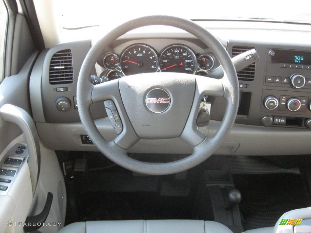 2011 GMC Sierra 2500HD Work Truck Crew Cab 4x4 Dark Titanium Steering Wheel Photo #38338268