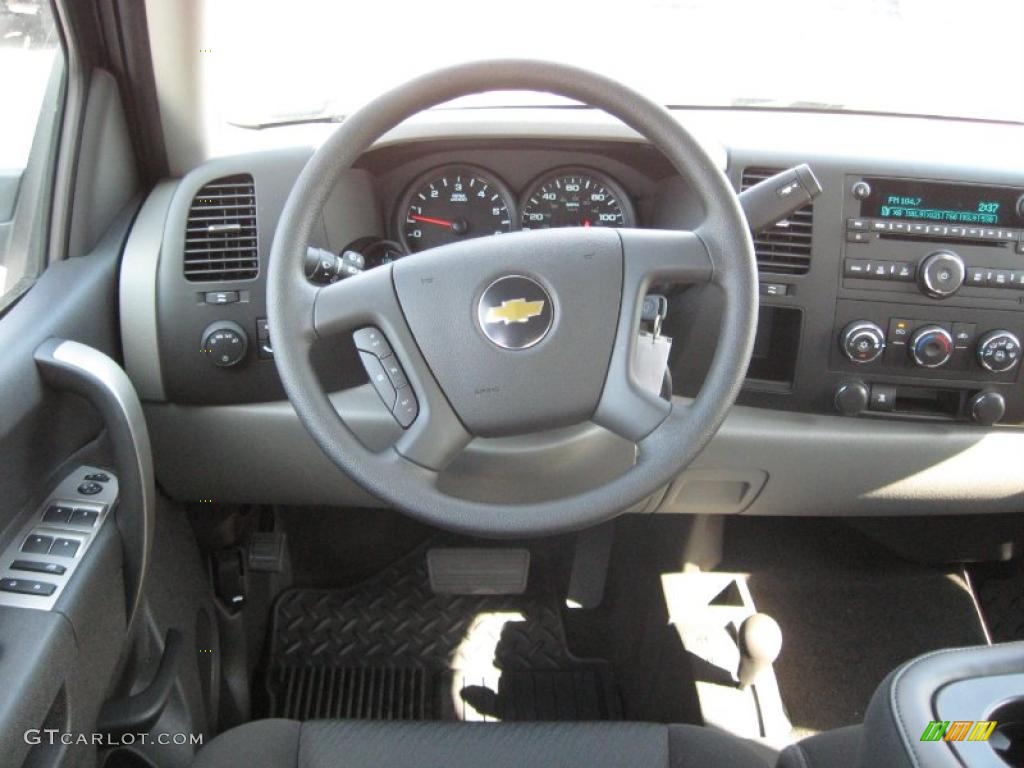 2011 Chevrolet Silverado 1500 LS Crew Cab 4x4 Dark Titanium Steering Wheel Photo #38338584