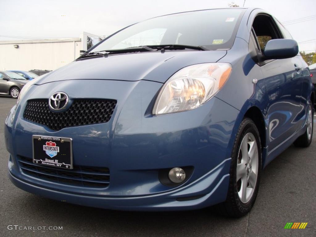 2008 Yaris S 3 Door Liftback - Bayou Blue Pearl / Dark Charcoal photo #3