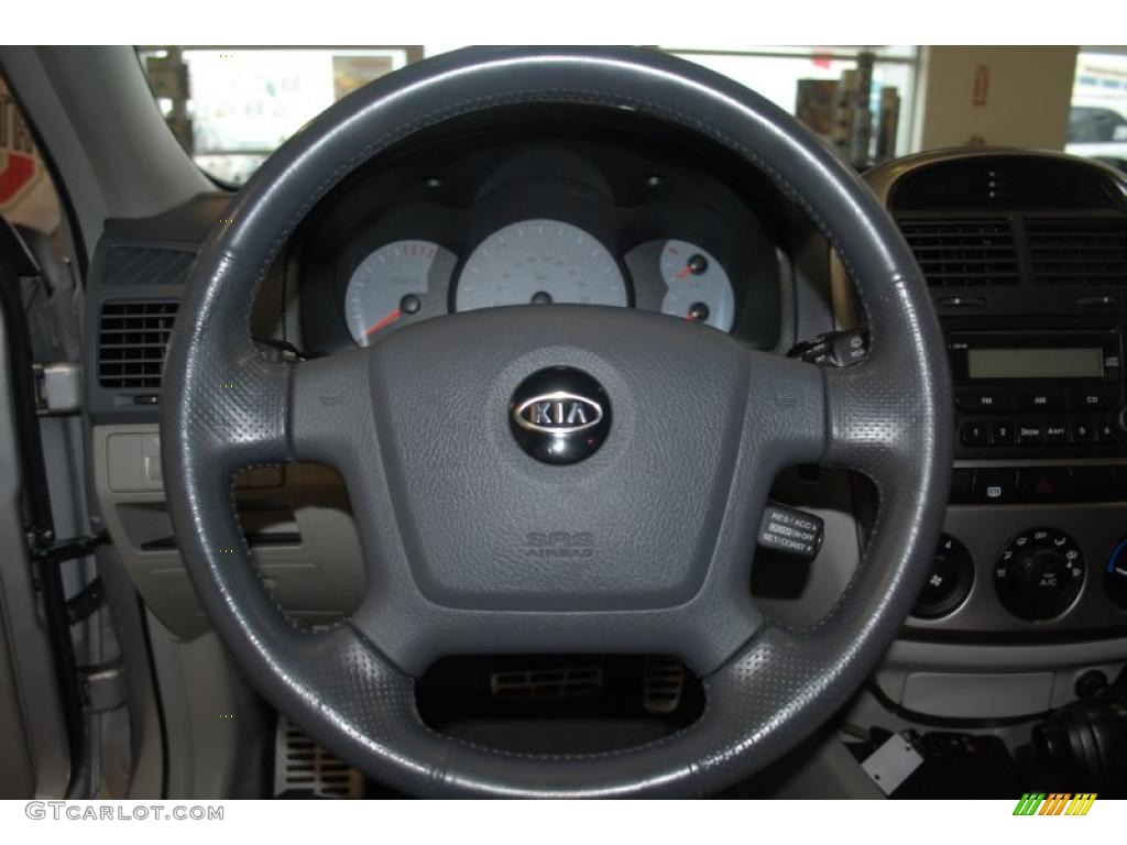 2006 Kia Spectra Spectra5 Hatchback Gray Steering Wheel Photo #38348958