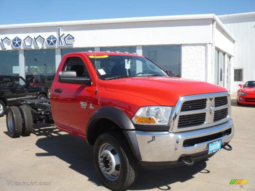 2011 Ram 4500 HD SLT Regular Cab 4x4 Chassis - Flame Red / Dark Slate/Medium Graystone photo #1