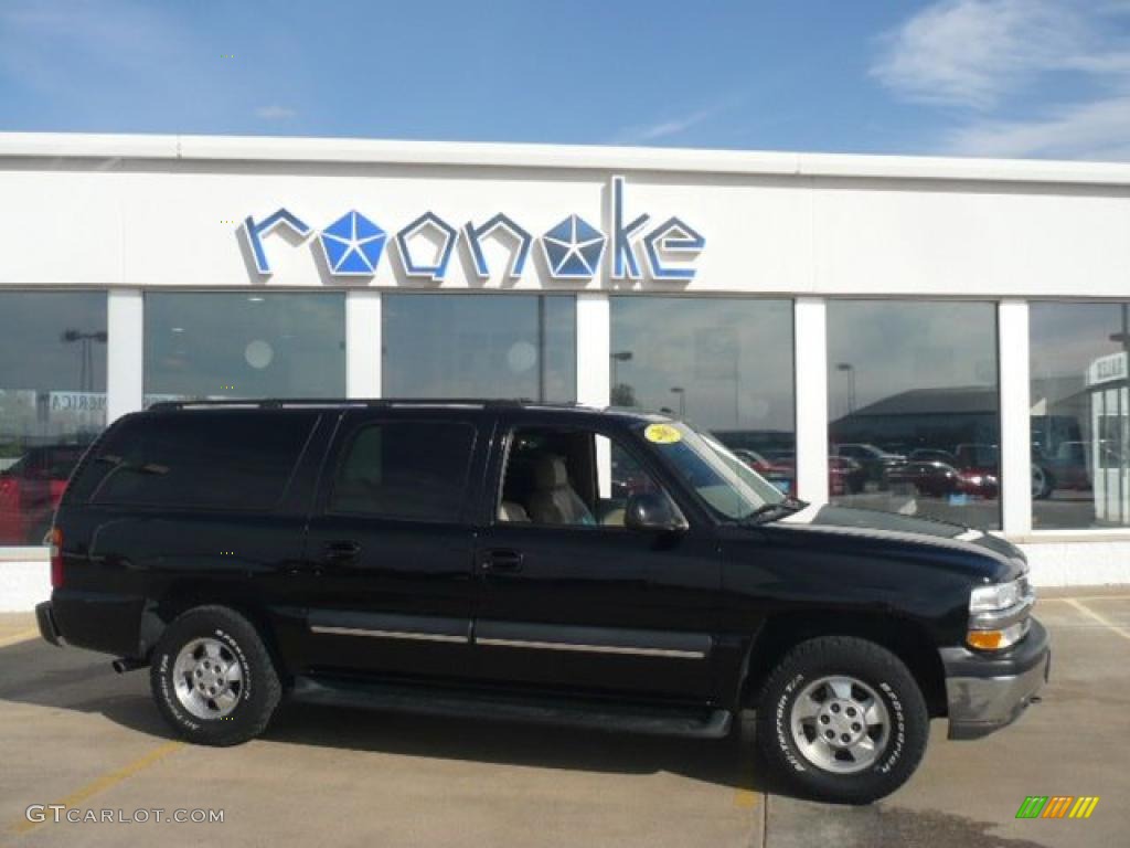 2003 Suburban 1500 LT 4x4 - Black / Tan/Neutral photo #2