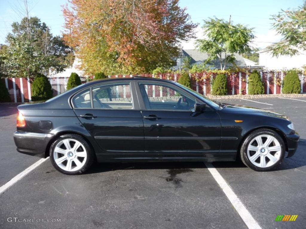 2002 3 Series 325i Sedan - Jet Black / Sand photo #10