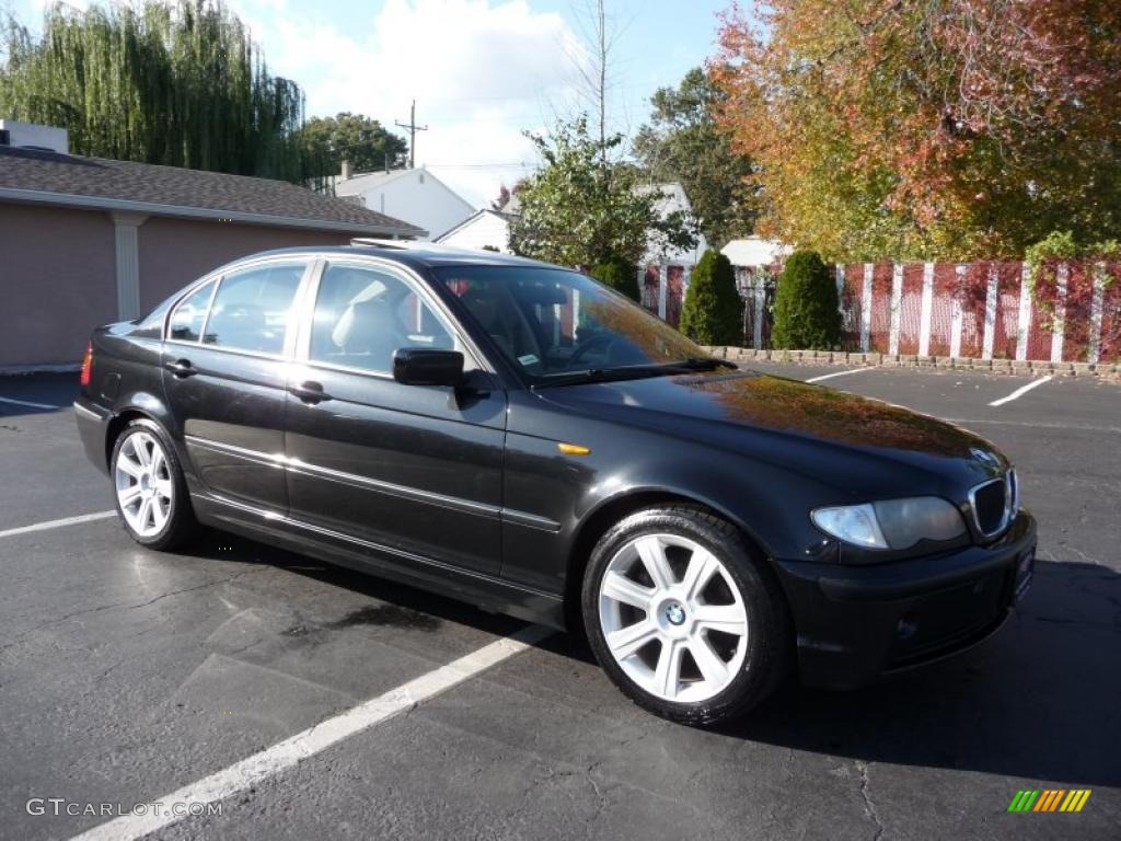 2002 3 Series 325i Sedan - Jet Black / Sand photo #11