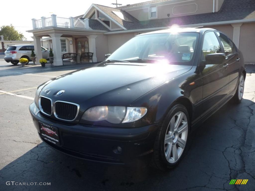 2002 3 Series 325i Sedan - Jet Black / Sand photo #13