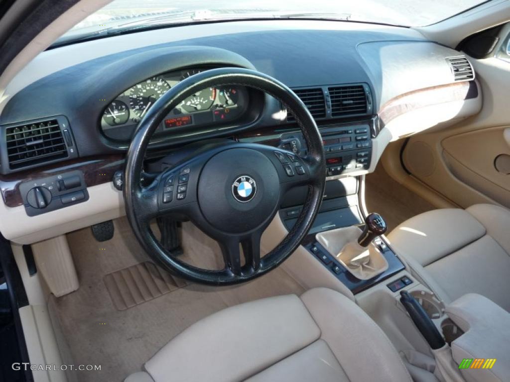 2002 3 Series 325i Sedan - Jet Black / Sand photo #17