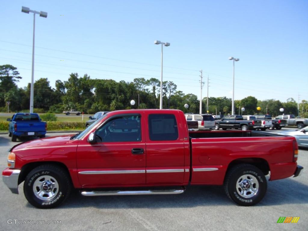 2001 Sierra 1500 SLE Extended Cab - Fire Red / Graphite photo #2
