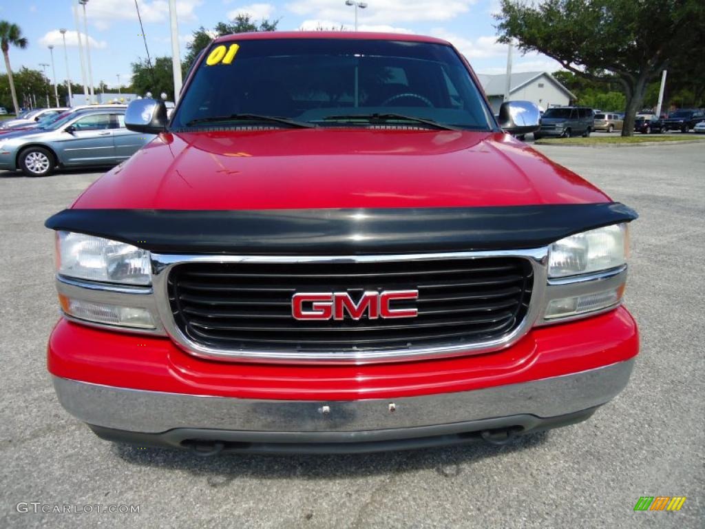 2001 Sierra 1500 SLE Extended Cab - Fire Red / Graphite photo #17