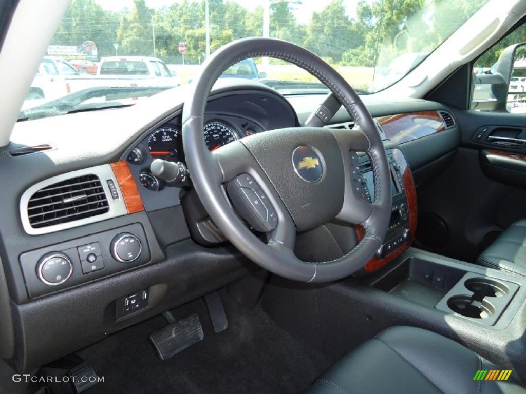 Ebony Interior 2008 Chevrolet Silverado 3500HD LTZ Crew Cab 4x4 Dually Photo #38360258