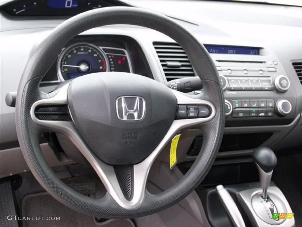 2009 Civic LX Coupe - Alabaster Silver Metallic / Gray photo #17