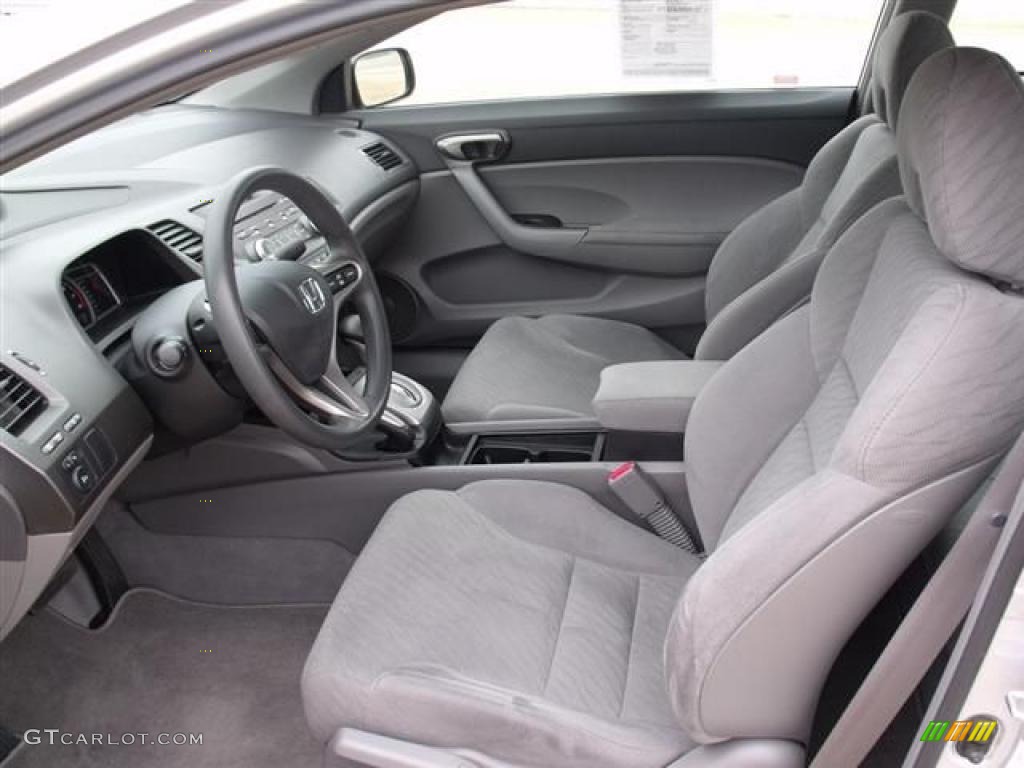 2009 Civic LX Coupe - Alabaster Silver Metallic / Gray photo #18