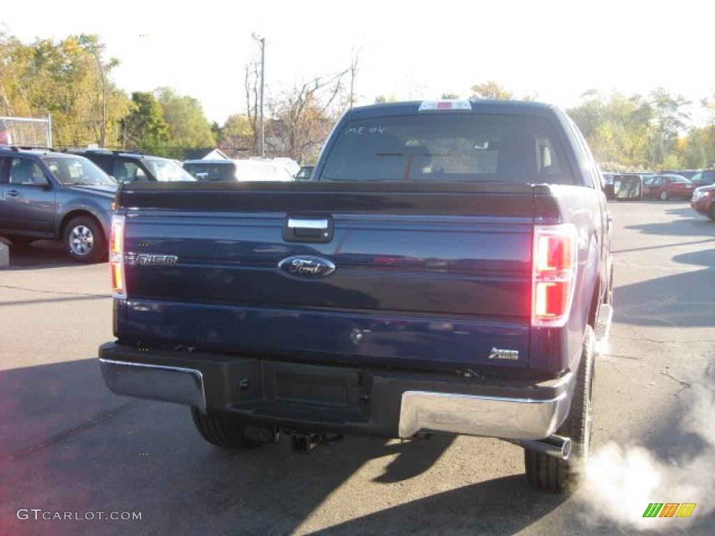 2010 F150 XLT SuperCab 4x4 - Dark Blue Pearl Metallic / Medium Stone photo #4