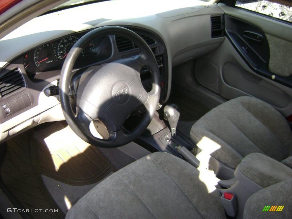 2002 Elantra GLS Sedan - Chianti Red / Beige photo #6