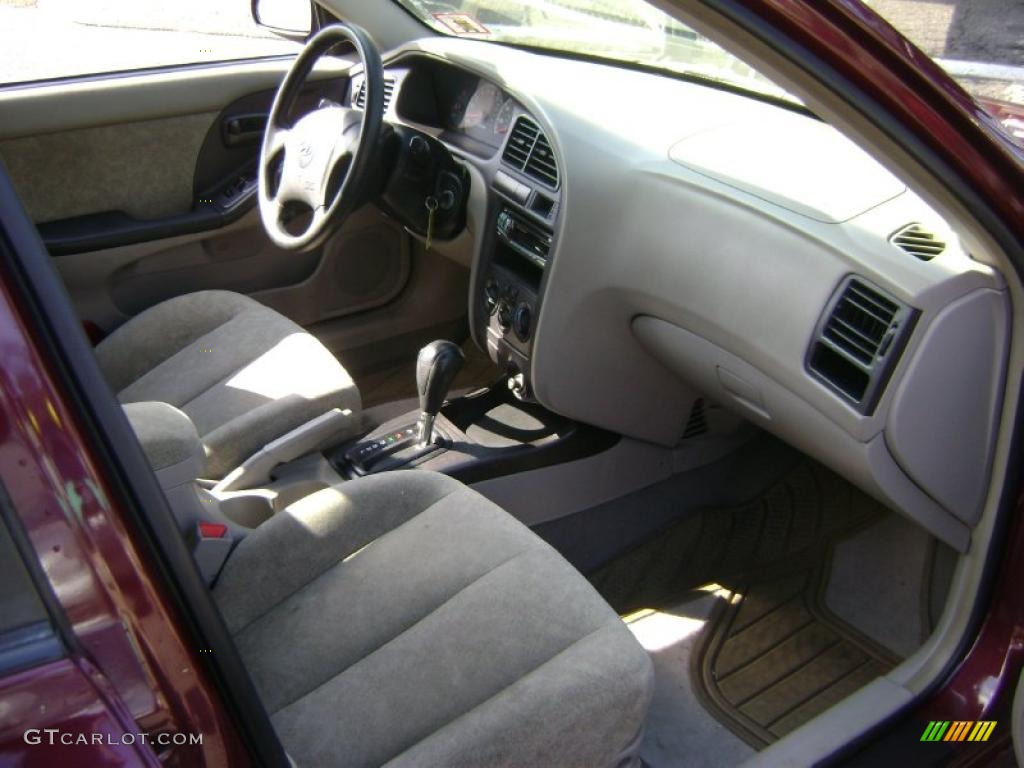 2002 Elantra GLS Sedan - Chianti Red / Beige photo #13