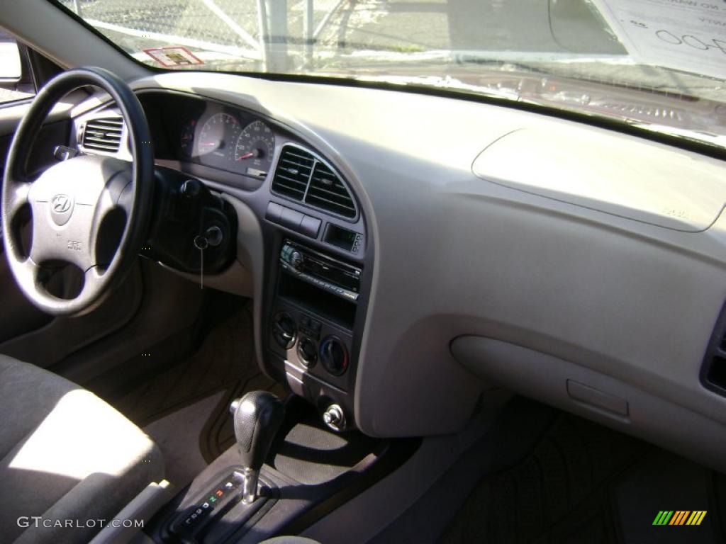 2002 Elantra GLS Sedan - Chianti Red / Beige photo #14