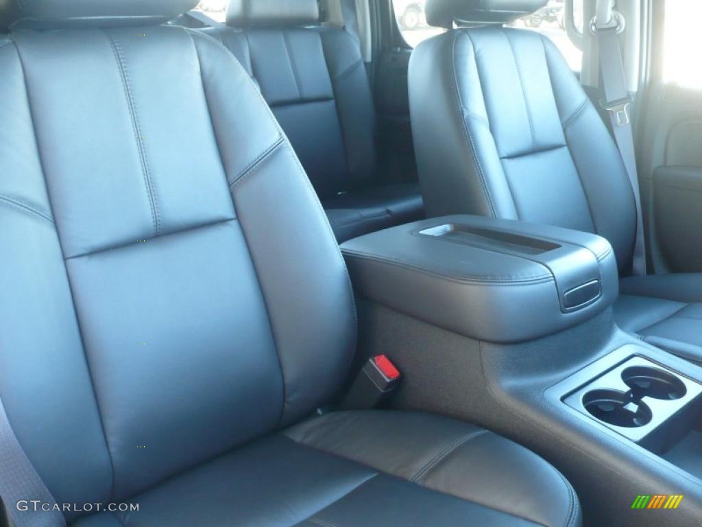 Ebony Interior 2011 GMC Sierra 3500HD SLT Crew Cab 4x4 Dually Photo #38373938