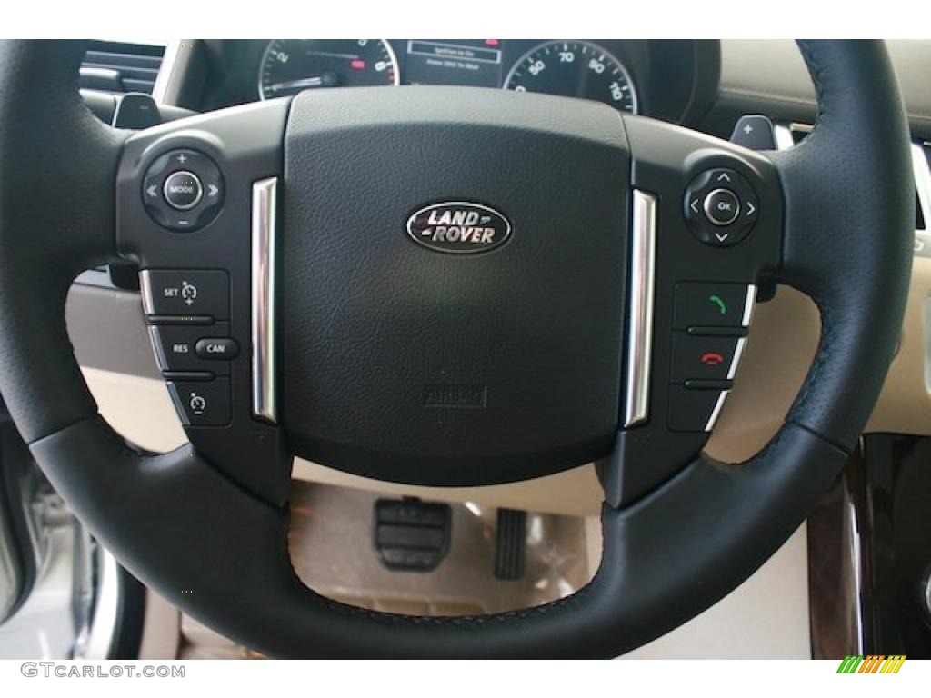 2011 Land Rover Range Rover Sport Supercharged Almond/Nutmeg Steering Wheel Photo #38377110