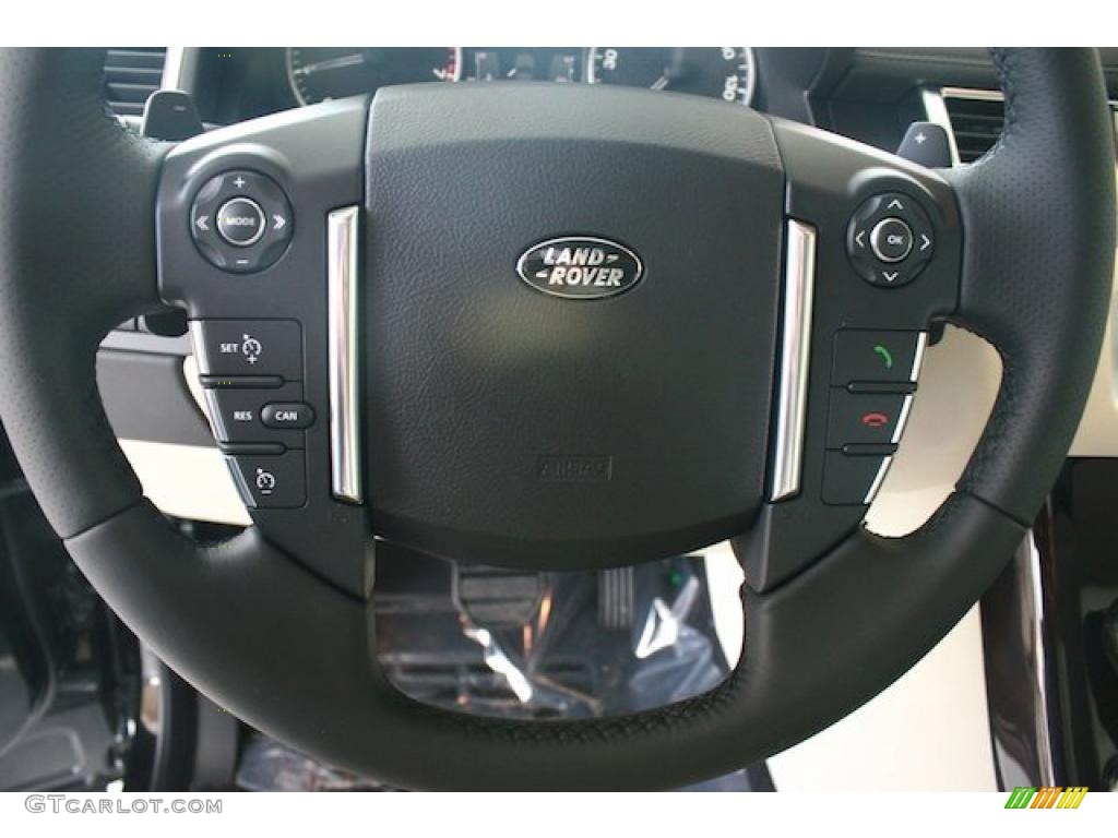 2011 Land Rover Range Rover Sport Supercharged Ivory/Ebony Steering Wheel Photo #38377398