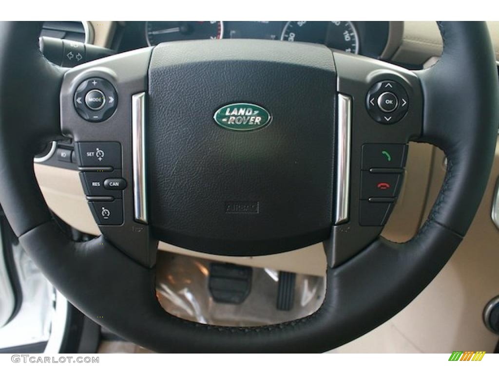 2011 Land Rover LR4 HSE LUX Almond/Nutmeg Steering Wheel Photo #38378563