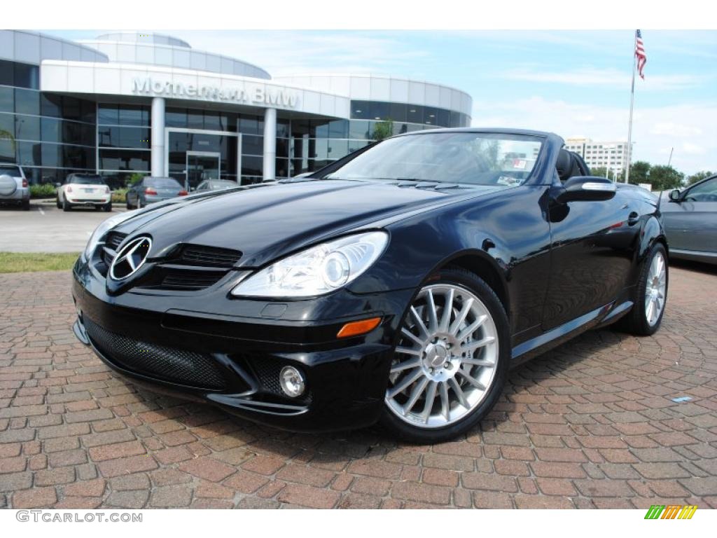 2007 SLK 55 AMG Roadster - Black / Black photo #1