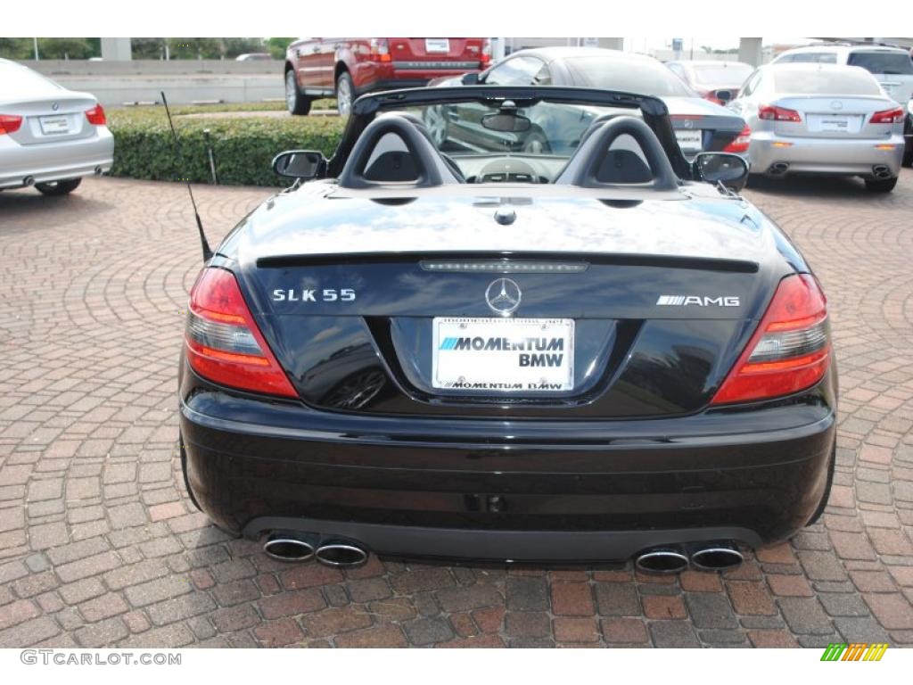 2007 SLK 55 AMG Roadster - Black / Black photo #4