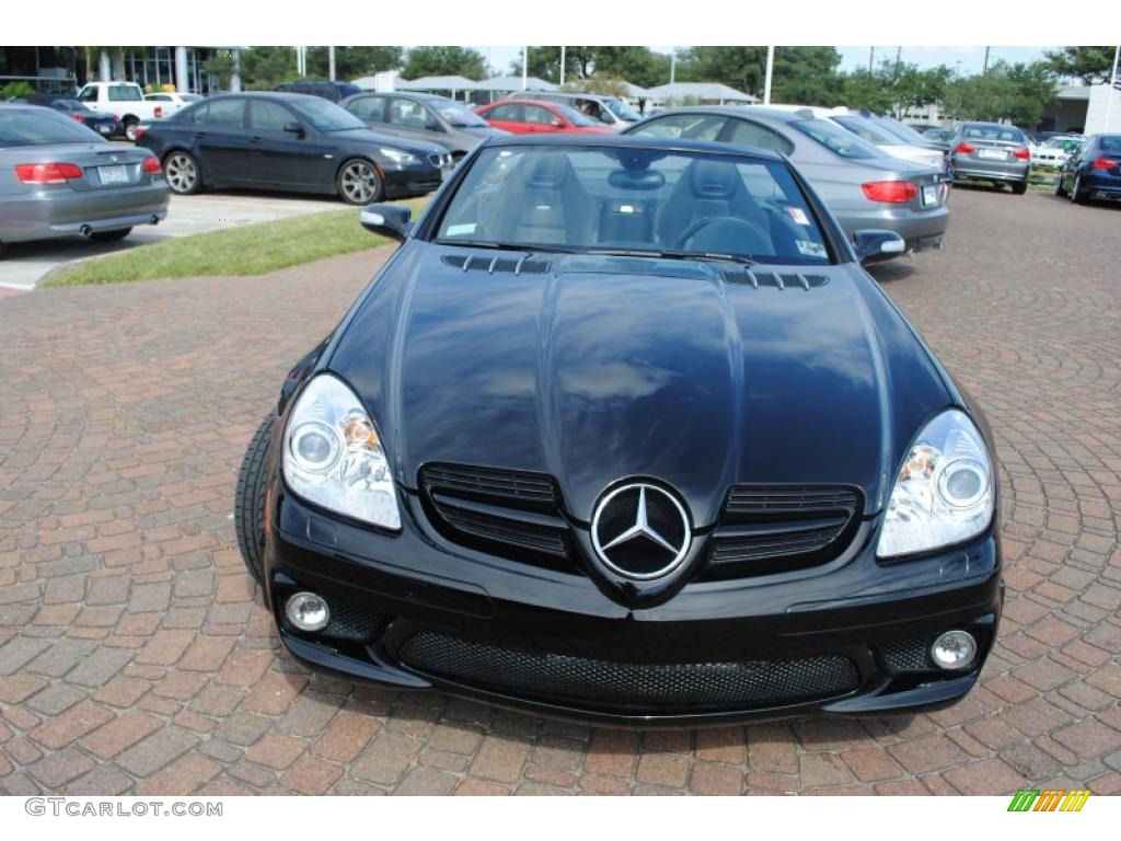2007 SLK 55 AMG Roadster - Black / Black photo #8