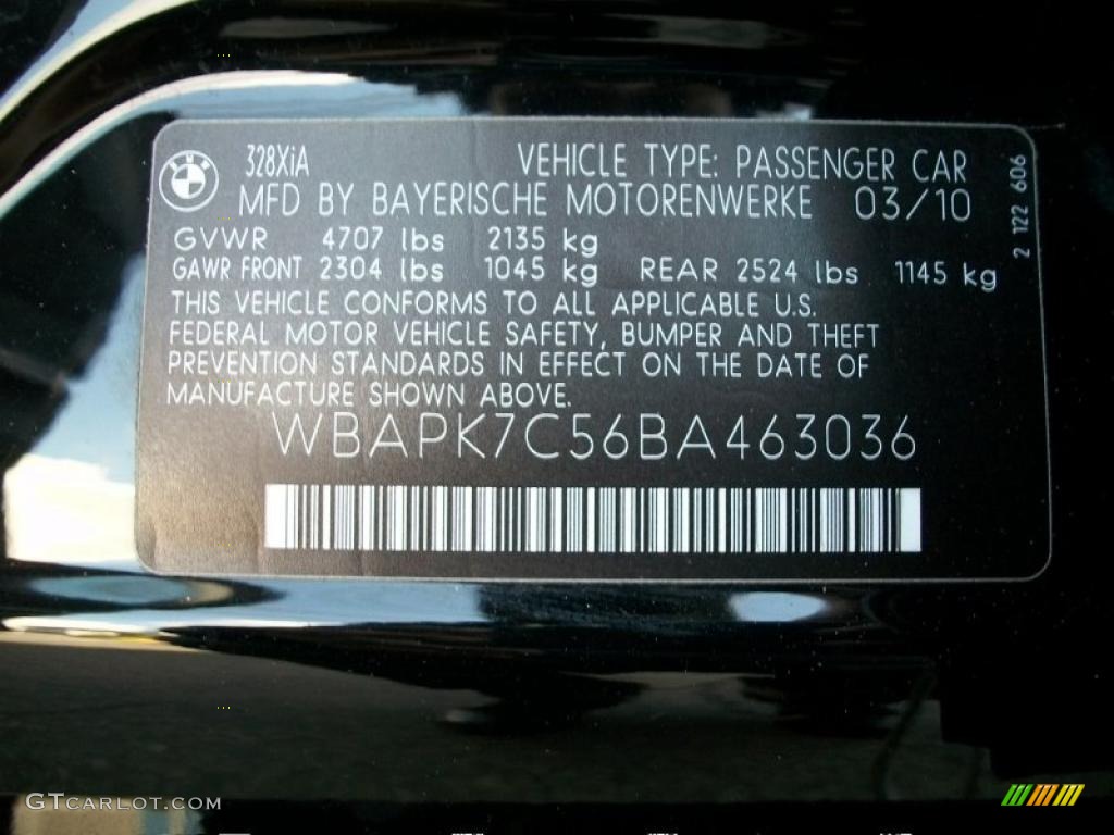 2011 BMW 3 Series 328i xDrive Sedan Info Tag Photo #38381330